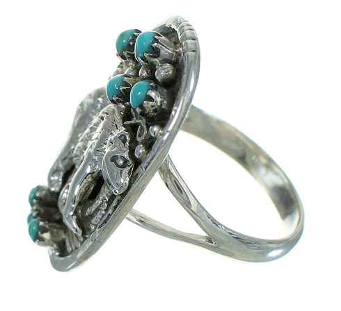 Turquoise Authentic Sterling Silver Bear Ring Size 6-3/4 RX85716